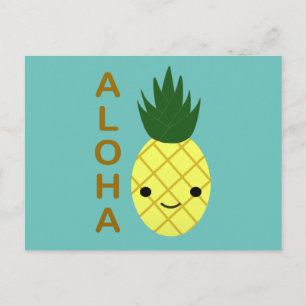 Aloha Niedlich Kawaii Ananas Feiertagspostkarte
