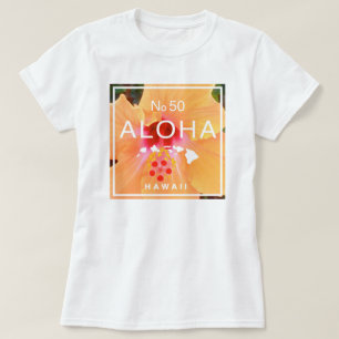 Aloha No 50 Orange Hibiskus T-Shirt