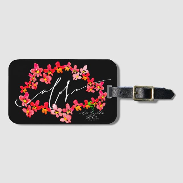 Aloha Orchid Lei Gepäcksmarken Gepäckanhänger (Vorderseite (Horizontal))