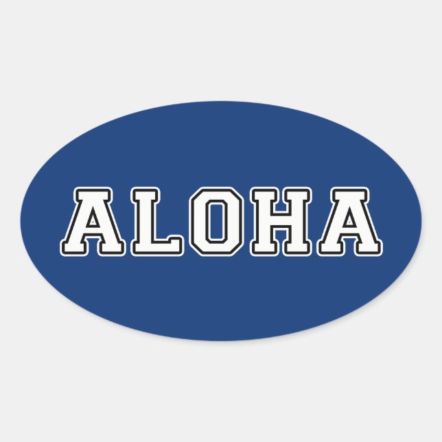 Aloha Ovaler Aufkleber (Vorderseite)