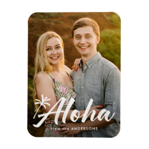 Aloha Palm Tree Holiday Foto Magnet