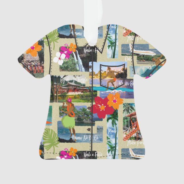 Aloha Paradise Hawaiian Postcard Aloha Shirt Ornament (Vorderseite)