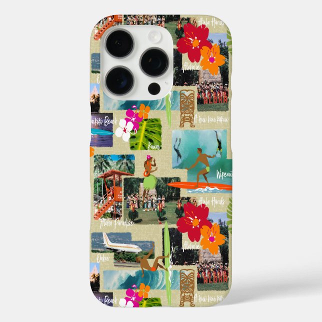 Aloha Paradise Hawaiian Vintag Postcard Case Mate (Rückseite)
