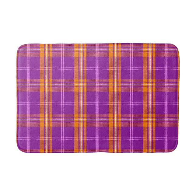 Aloha Patchwork Hawaiian Tropical Kariert - Violet Badematte (Vorderseite)
