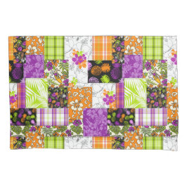 Aloha Patchwork Hawaiian Tropical Prints - Violet Kissenbezug