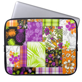 Aloha Patchwork Hawaiian Tropical Prints Wetsuit Laptopschutzhülle