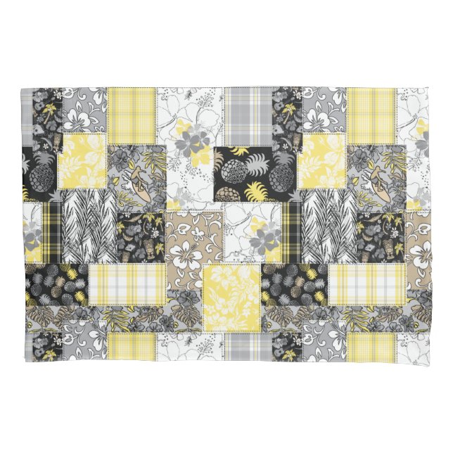 Aloha Patchwork Hawaiianische Tropenprinzen - Neut Kissenbezug (Vorderseite)