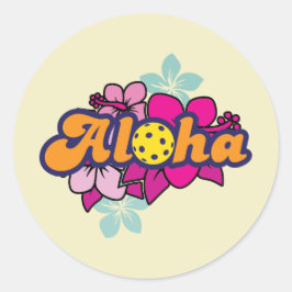 Aloha Pickleball Runder Aufkleber