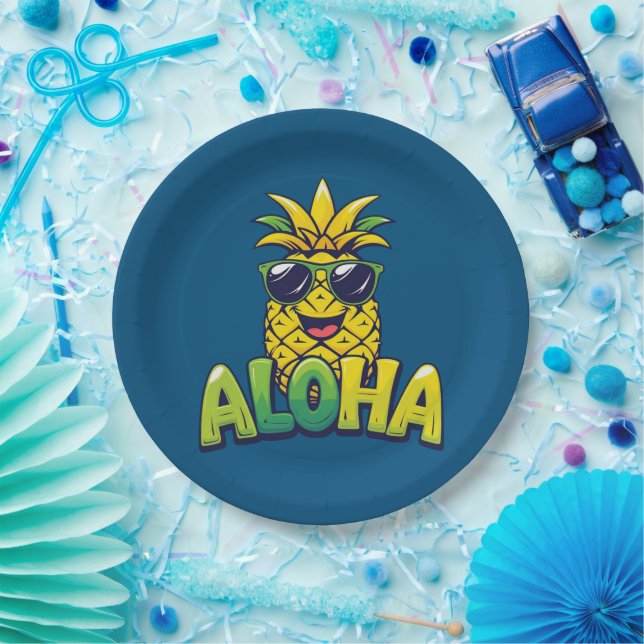 Aloha Pineaple Collection Aquamarin Paper Teller (Party)