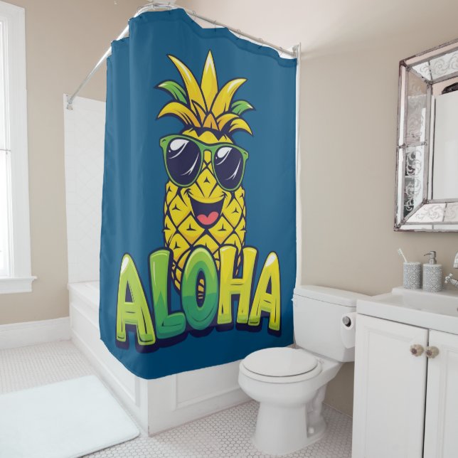 Aloha Pineaple Collection Aquamariner Duschvorhang (Beispiel)