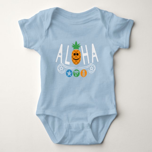 Aloha PIneaple Design - Baby Jersey Bodysuit Strampler (Vorderseite)