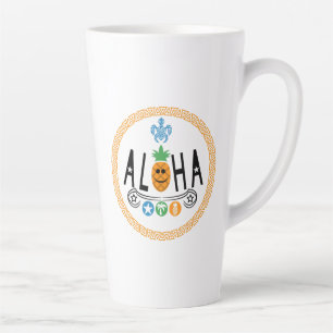 Aloha Pineaple Design - Große Latte-Tasse Milchtasse