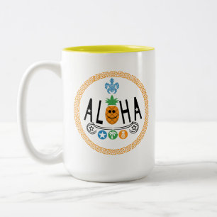 Aloha Pineaple Design - Zwei-Tone-Tasse Zweifarbige Tasse