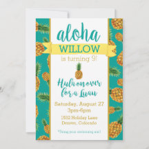Aloha Pineaple Luau Birthday Einladung