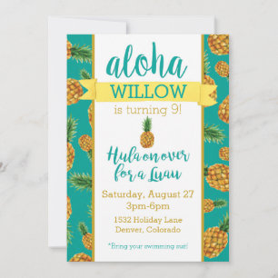 Aloha Pineaple Luau Birthday Einladung