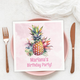 Aloha Pineaple Summer Birthday Party Serviette