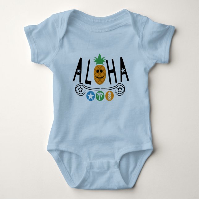 Aloha Pineappdesign - Baby Jersey Bodysuit Baby Strampler (Vorderseite)