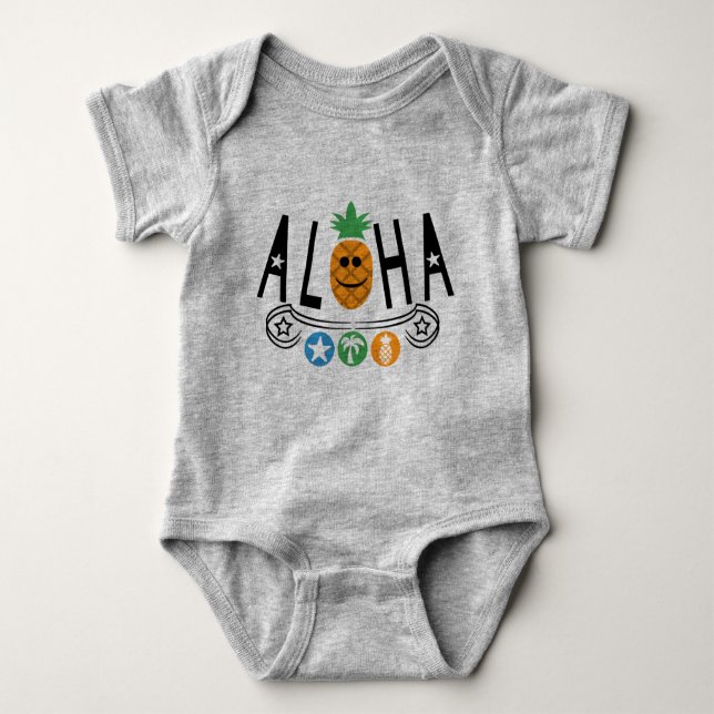 Aloha Pineappdesign - Baby Jersey Bodysuit Baby Strampler (Vorderseite)