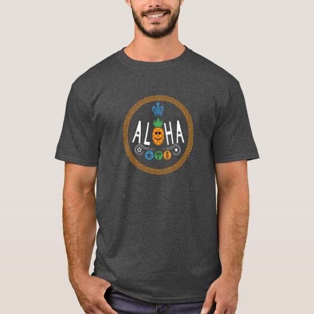Aloha Pineappdesign - Dark T - Shirt (Vorderseite)