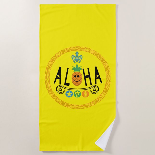Aloha Pineappdesign - Strandtuch (Vorderseite)