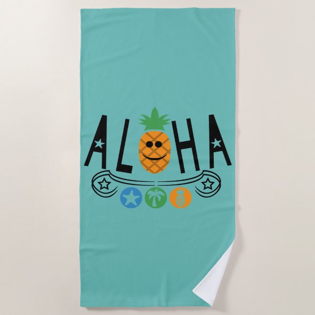 Aloha Pineappdesign - Strandtuch (Vorderseite)