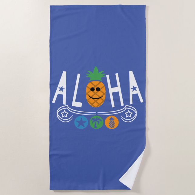 Aloha Pineappdesign - Strandtuch (Vorderseite)