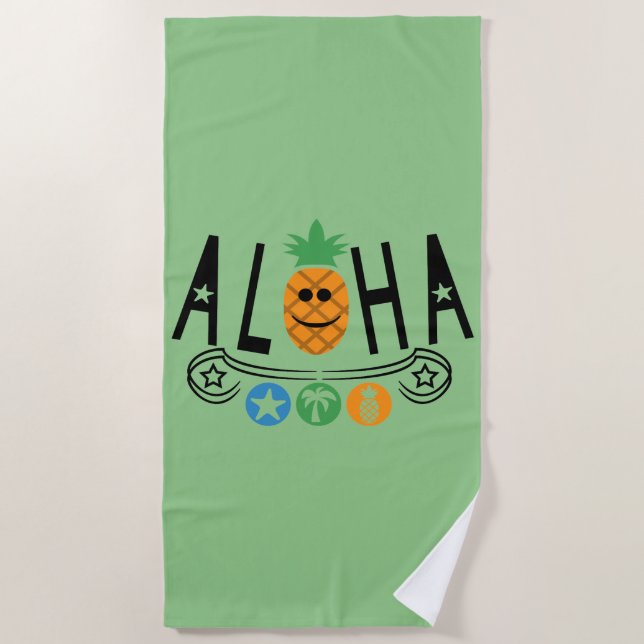 Aloha Pineappdesign - Strandtuch (Vorderseite)