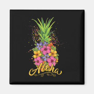 Aloha Pineappel Hibiskus Women Teen Girl Hawaiian Magnet