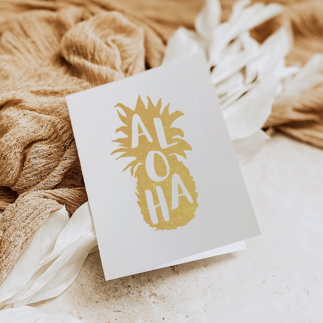 Aloha Pineappgoldfoil Stationery Card Folienkarte (Von Creator hochgeladen)