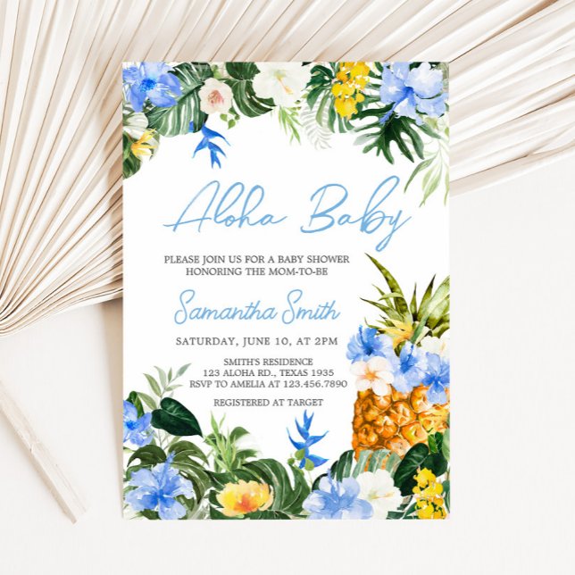 Aloha Pineapple Baby Shower Einladung (Aloha Baby Shower Invitation)