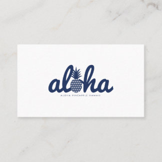 Aloha pineapple LogoColor-Navy Visitenkarte
