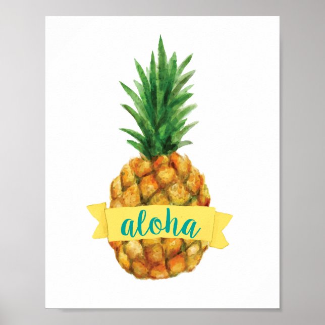 Aloha Pineapple Print Poster (Vorne)