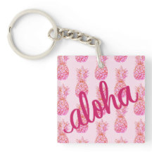 Aloha Pink Ananas Schlüsselanhänger Mini