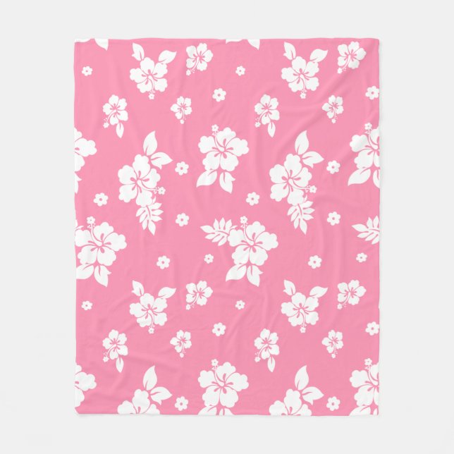 Aloha Pink Classic Hawaiian Seamless Pattern Fleecedecke (Vorderseite)
