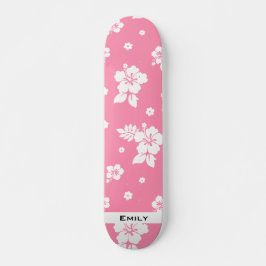 Aloha Pink Classic Hawaiian Seamless Pattern Skateboard