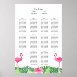 Aloha Pink Flamingo Tropical Wedding Plan Poster