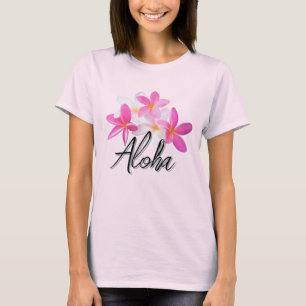 Aloha Pink Plumerien Hawaiianische Blumen Tropisch T-Shirt