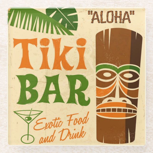 Aloha Plakat Glasuntersetzer (Vorderseite)