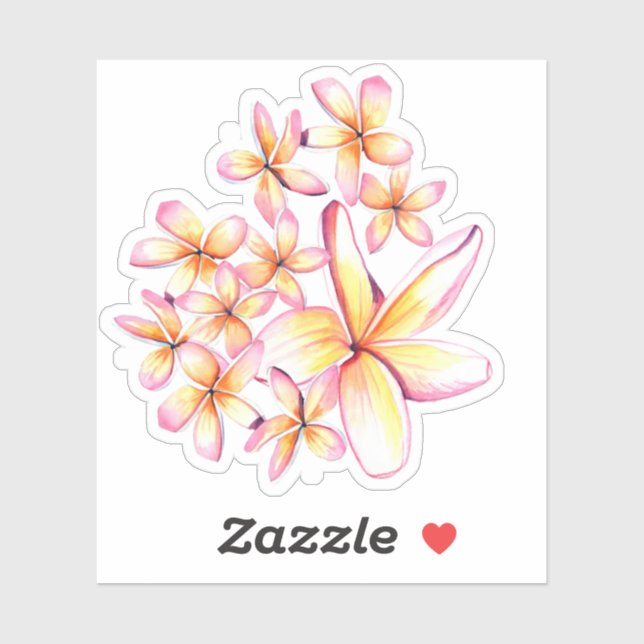 Aloha Plumeria bllossoms Hawaiiansticker Aufkleber (Blatt)