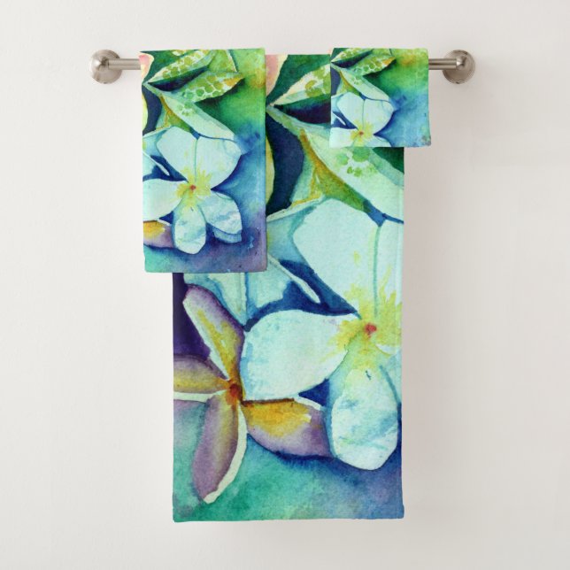 Aloha Plumeria Blüten Badhandtuch Set (Insitu)