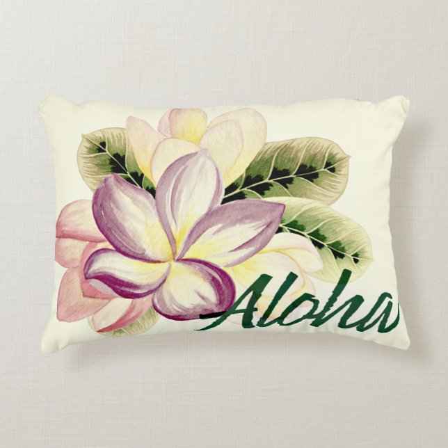 Aloha Plumeria Dekokissen (Vorderseite)