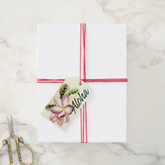 Aloha Plumeria Geschenkanhänger (Mit Garn)