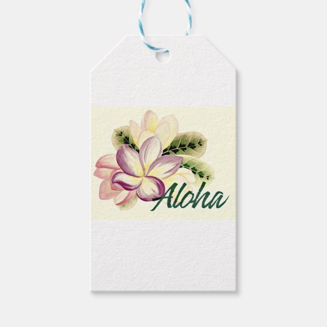 Aloha Plumeria Geschenkanhänger (Vorderseite)