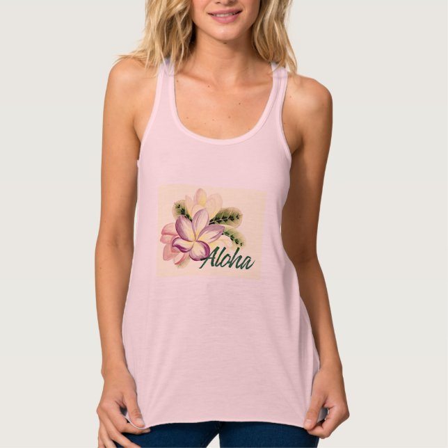 Aloha Plumerie Tank Top (Vorderseite)