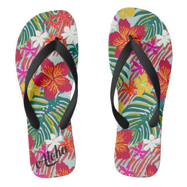 Aloha Print Slippers - Flip Flops (Fußbett)