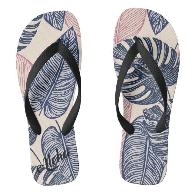 Aloha Print Slippers - Flip Flops (Fußbett)