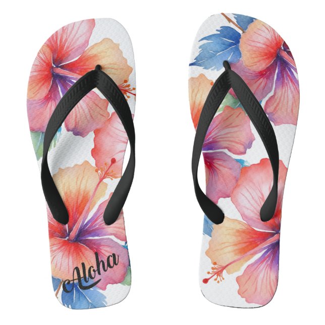 Aloha Print Slippers - Flip Flops (Fußbett)