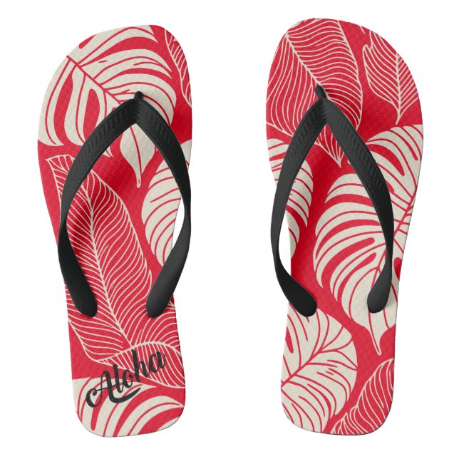 Aloha Print Slippers - Flip Flops (Fußbett)