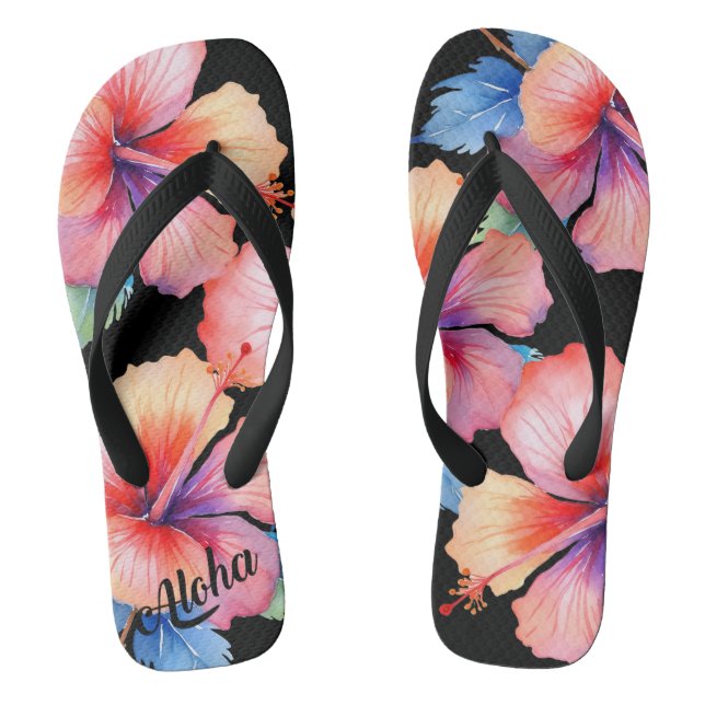 Aloha Print Slippers - Flip Flops (Fußbett)