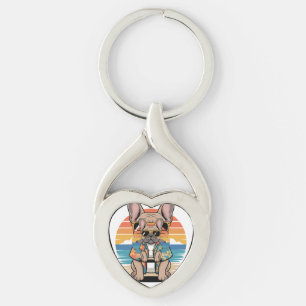 Aloha Pup Cooler Französische Bulldogge Strandvib Schlüsselanhänger